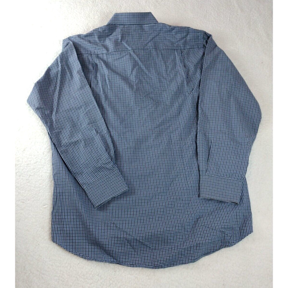 Scott Barber Men's 100% Cotton Blue Plaid Button Down Shirt Size Large‎ - Picture 2 of 10